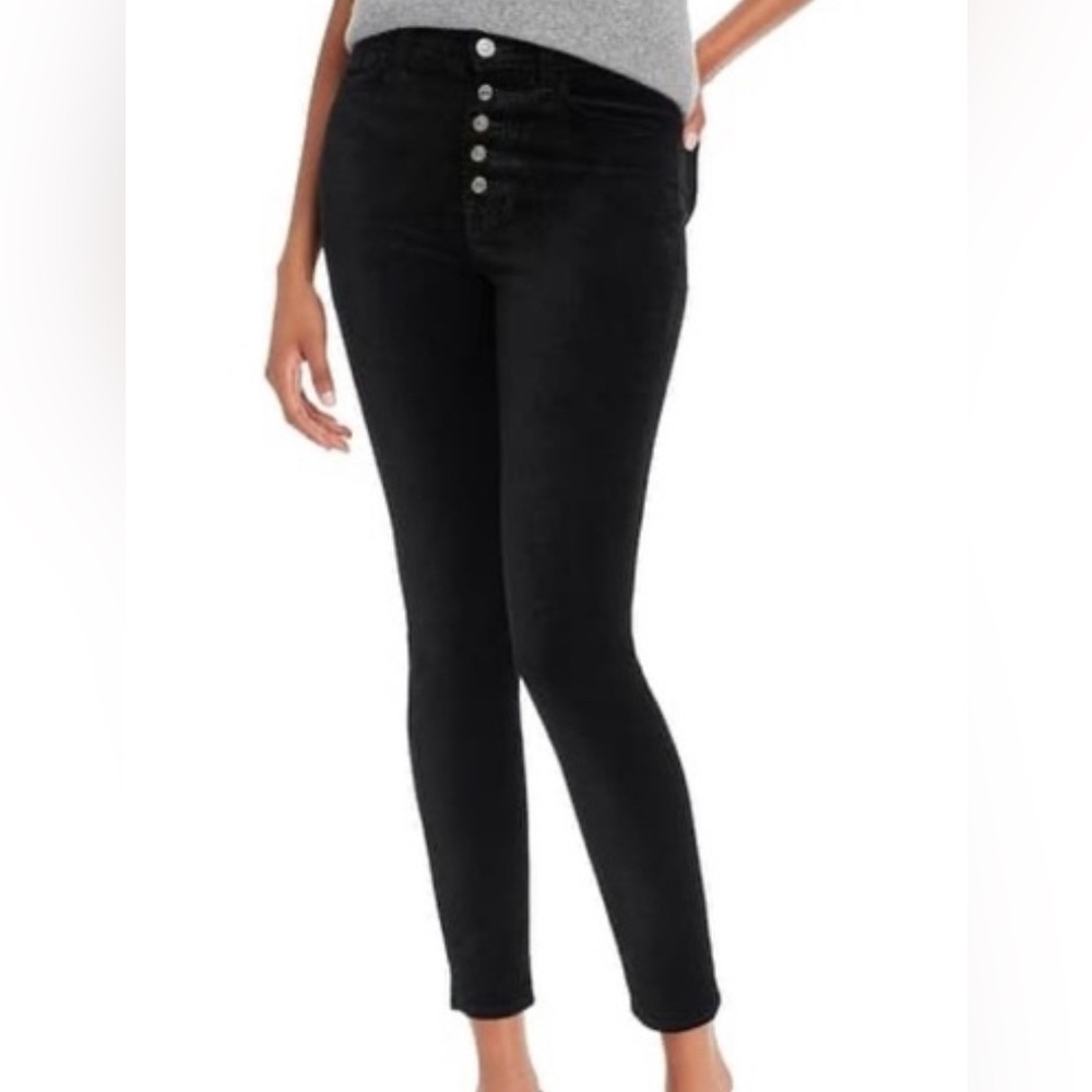 Court & Rowe Belle Noel black velvet 5 pocket jeans exposed button fly